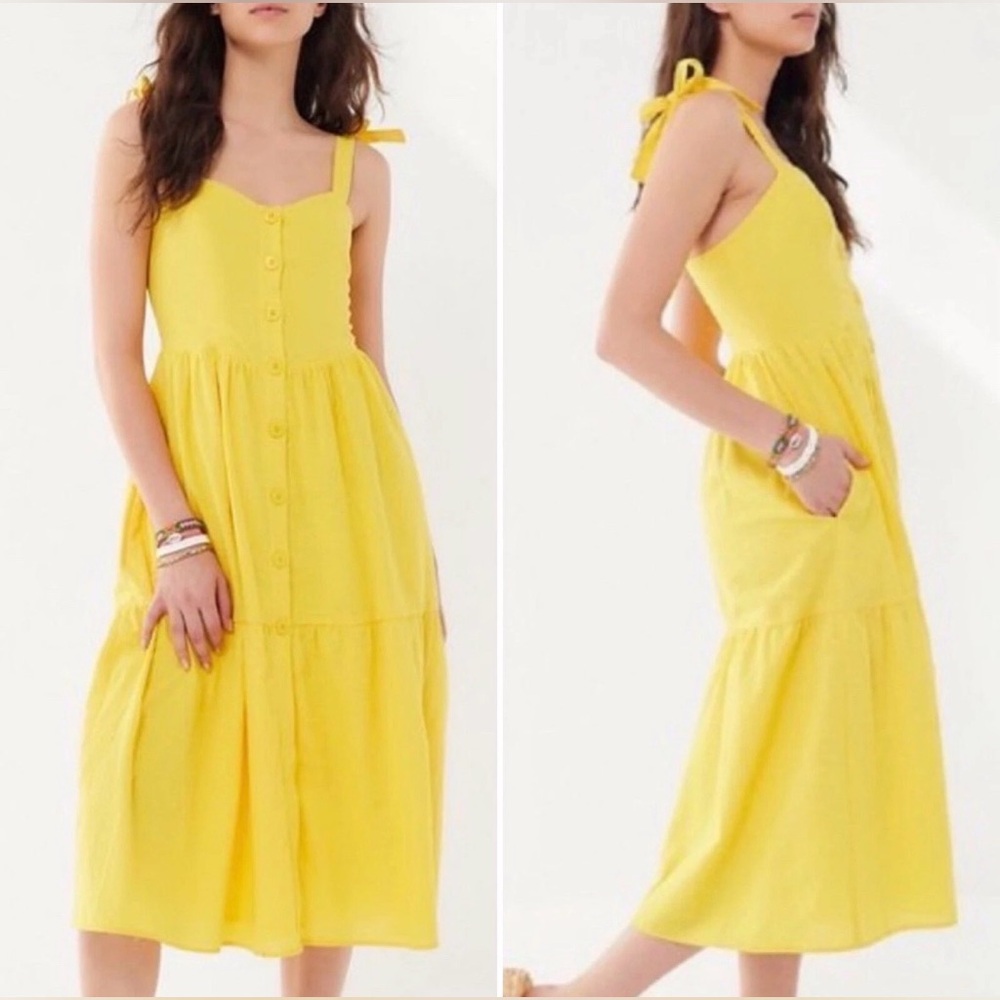 Urban Outfitters Sunny Yellow Midi Dress